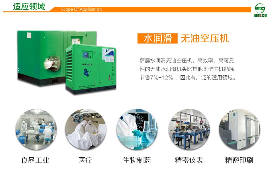 薩震無油空壓機適應(yīng)領(lǐng)域
